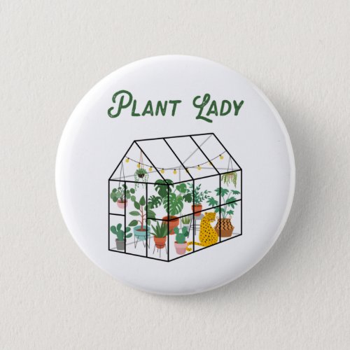 Plant Lady Gardener Garden Lover Green Thumb Cute  Button