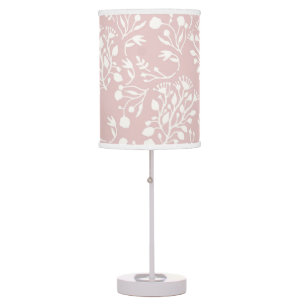 Plant Lady Pastel Pink Botanical Modern Floral Table Lamp
