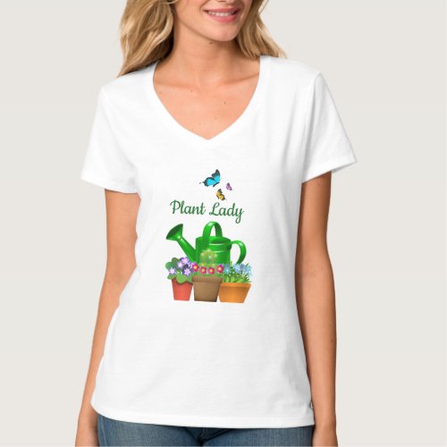 Plant Lady Potted Flower Garden T_Shirt