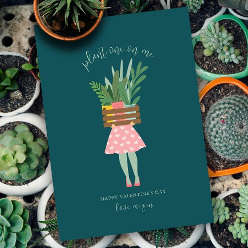 Plant Lady Valentines Day Flat Card