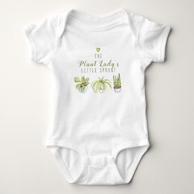 Plant Lady's Little Sprout  Baby Bodysuit (Front)