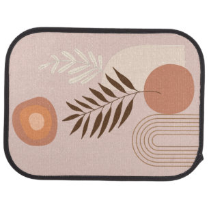 Plant Leaf Boho Sun Arch Pink Set of Car Mats