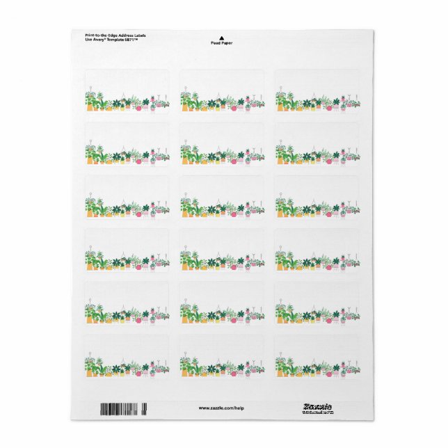 Plant Lover Address Label (Full Sheet)