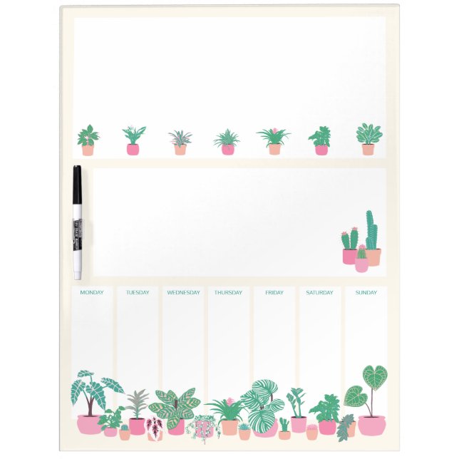 Plant Lover Houseplants Dry Erase Board (Front)