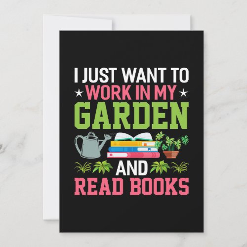 Plant Lover In My Gargen And Read Books Thank You Card