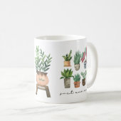 Plant Lover Just One More Plant with Name Coffee Mug (Front Right)