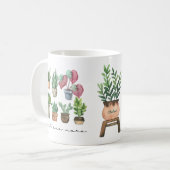 Plant Lover Just One More Plant with Name Coffee Mug (Front Left)