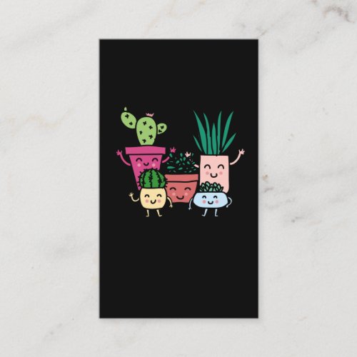 Plant Lover Kawaii Cactus Collection Gardening Business Card
