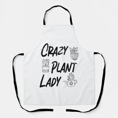 Plant Lover Ladies Crazy Plant Lady              Apron