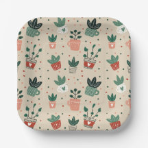Plant Lover Paper Plates – Botanical Party Decor f