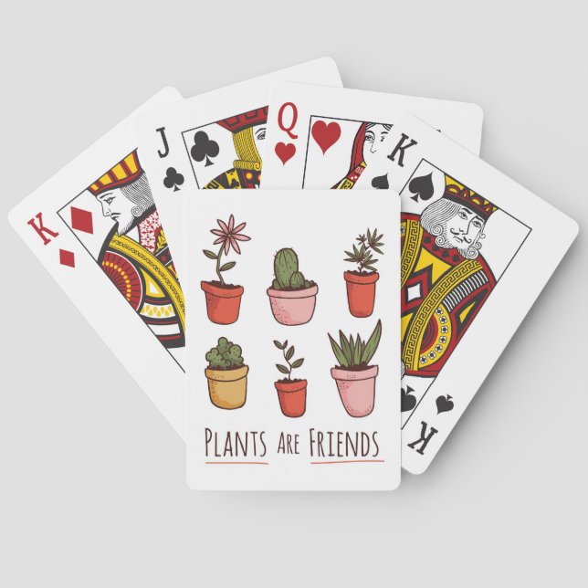 Plant Lover Plants Are Friends Poker Cards (Back)