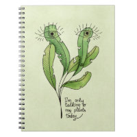 Plant lover pun funny introvert gardener notebook