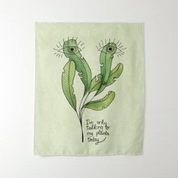 Plant Lover Pun Funny Introvert Gardener Tapestry by borianag at Zazzle