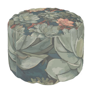 Plant Lover Succulents Pattern Pouf