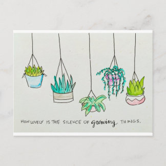 Plant Lover Watercolor Illustration Postcard