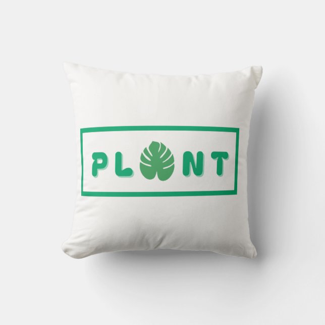 plant lover with a green heart throw pillow (Front)