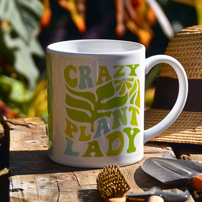 Plant Lovers Custom Coffee Mug (Get ready to elevate your plant obsession with this vibrant “Crazy Plant Lady” mug! )