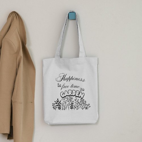 Plant Lovers Saying Tranquil Black  White Graphic Tote Bag