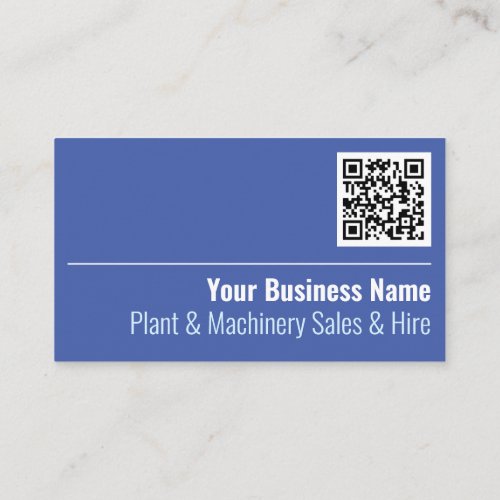 Plant  Machinery Sales  Hire QR Code Business Card