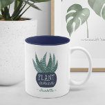 Plant Mama | Personalized Plant Lovers Two-Tone Coffee Mug<br><div class="desc">Gift your favorite plant lover with this cute and funny mug featuring a potted plant illustration with "plant mama" inscribed on the pot. Personalize with a name or initials.</div>