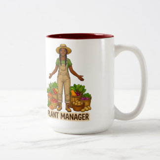 Plant Manager Black Woman Two-Tone Coffee Mug