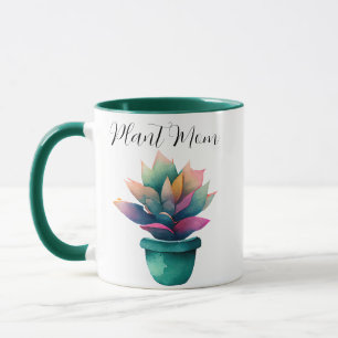 Plant Mom Colorful Watercolor Plant Mug
