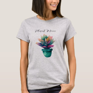 Plant Mom Colorful Watercolor Plant T-Shirt