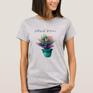 Plant Mom Colorful Watercolor Plant T-Shirt