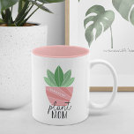 Plant Mom | Cute Personalized Plant Lover Two-Tone Coffee Mug<br><div class="desc">Gift your favorite plant lover with this cute and funny mug featuring a potted plant illustration and the phrase "plant mom." Personalize with a name inscribed on the pot.</div>