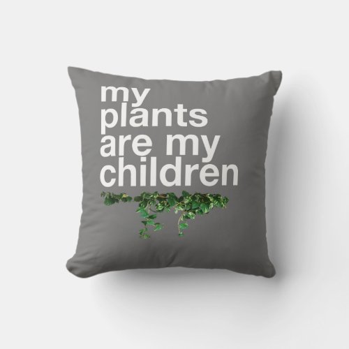 Plant Mom Dad Funny Houseplants House Decor Throw Pillow