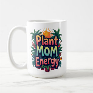 Plant Mom Energy – Retro Groovy 70’s Coffee Mug