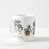 Plant Mom Fun & Cute Watercolor Potted Plants Coffee Mug (Front Left)