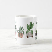 Plant Mom Fun & Cute Watercolor Potted Plants Coffee Mug (Center)