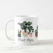 Plant Mom Fun & Cute Watercolor Potted Plants Coffee Mug (Left)