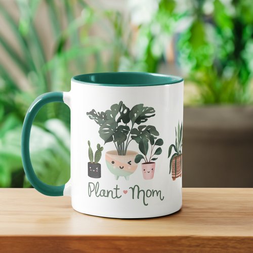 Plant Mom Fun  Cute Watercolor Potted Plants Coffee Mug