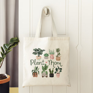 Plant Mom Fun & Cute Watercolor Potted Plants Tote Bag