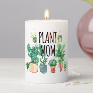 Plant Mom -Gardening, Planter Gift For Mom Pillar Candle