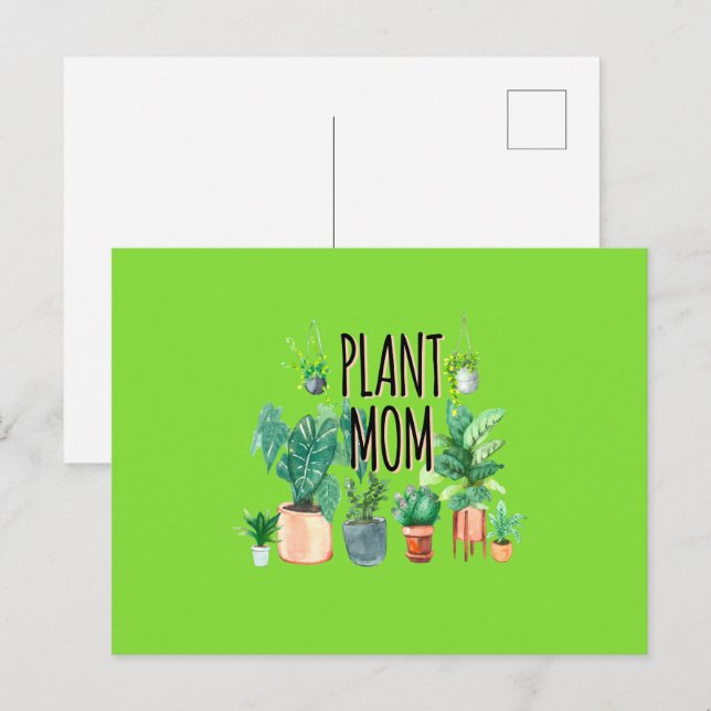 Plant Mom -Gardening, Planter Gift For Mom Postcard (Front/Back)