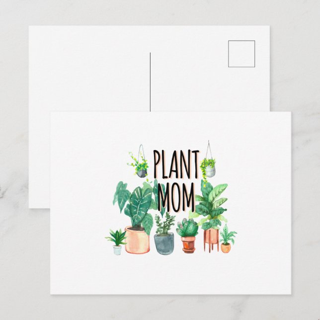 Plant Mom -Gardening, Planter Gift For Mom Postcard (Front/Back)
