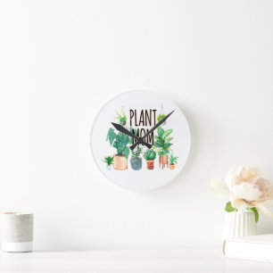Plant Mom -Gardening, Planter Gift For Mom Round Clock