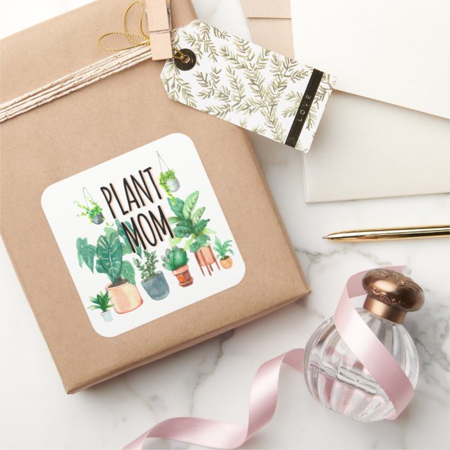 Plant Mom -Gardening, Planter Gift For Mom Square Sticker (Gifting)