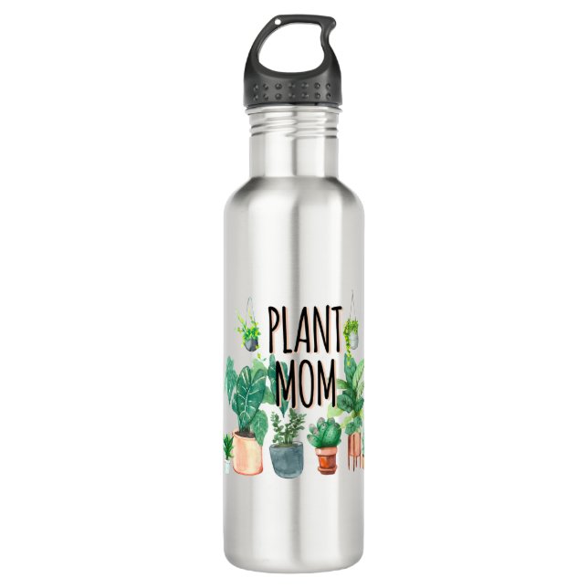 Plant Mom -Gardening, Planter Gift For Mom Stainless Steel Water Bottle (Front)