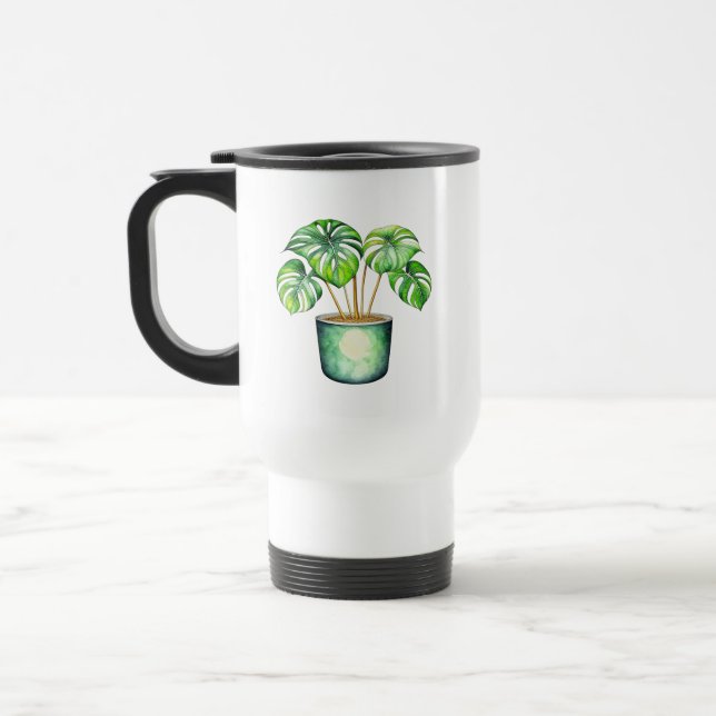 Plant Mom | Monstera plant Travel Mug (Left)