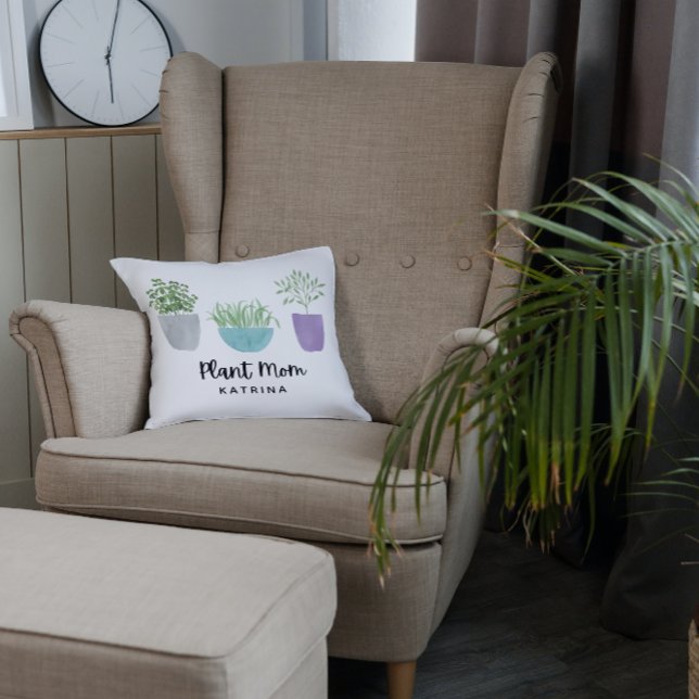 Plant Mom Personalized Throw Pillow (Creator Uploaded)