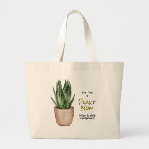 Plant Mom Superpower Large Tote Bag