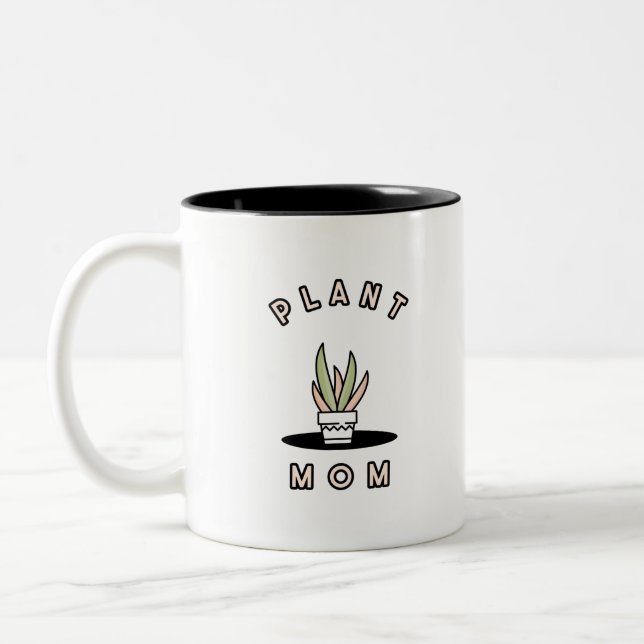 Plant Mom  Two-Tone Coffee Mug (Left)