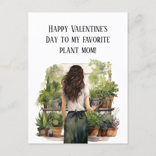 Plant Mom Valentines Day Holiday Postcard