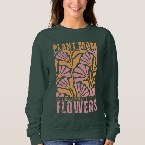 Plant Mom Vintage retro pink preppy aesthetic Sweatshirt