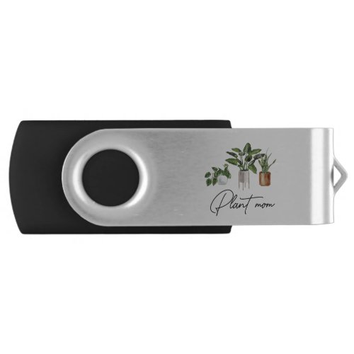 Plant Mom Watercolor House Plants Flash Drive