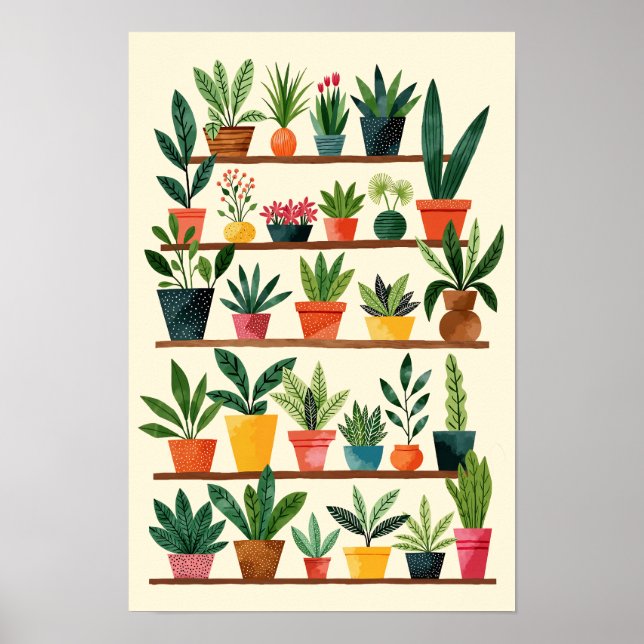 Plant Mom Watercolor Poster (Front)